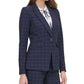 Tommy Hilfiger Women's Windowpane Print Single Button Blazer Blue Size 2