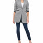 Tommy Hilfiger Women's Plaid Blazer Wear To Work Jacket Gray Size 2