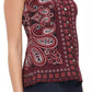 Tommy Hilfiger Women's Paisley Button-Up Collared Blouse Red Size Medium