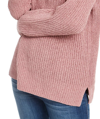 Hippie Rose Juniors' Mock-Neck Chenille Sweater Purple Size X-Small