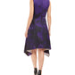 N Natori Women's Abstract Floral Jacquard A Line Dress Purple Size 16