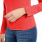 Hippie Rose Juniors' Ribbed Lettuce-Edge Top Bright Red Size Small