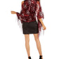 INC International Concepts Women's Art Deco Sequin Wrap Red Size Regular