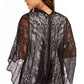 INC International Concepts Women's Floral Lurex Mesh Topper Black Size Regular