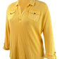 Tommy Hilfiger Women's Waffle-Knit Popover Top Brght Yellow Size Small