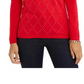 Tommy Hilfiger Women's Studded Argyle Cotton Sweater Medium Red Size X-Small