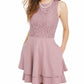 Speechless Juniors' Lace-Top Dress PINK Size Extra Large