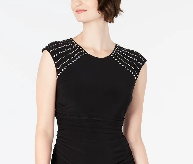 Jessica Howard Women's Embellished Sheath Dress Black Size 16