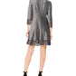 Jessica Howard Women's Petite Metallic Illusion-Trim Dress Silver Size 8P