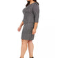 Jessica Howard Women's Plus Houndstooth Sparkle Shift Dress Silver Size 18W