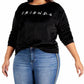 Love Tribe Junior's Friends Plush Sweatshirt Black Size X-Large