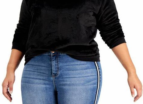 Love Tribe Junior's Friends Plush Sweatshirt Black Size X-Large