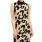Planet Gold Juniors' Glitter Leopard-Print Sweater Dress Yellow Size Large