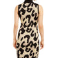 Planet Gold Juniors' Glitter Leopard-Print Sweater Dress Yellow Size Large