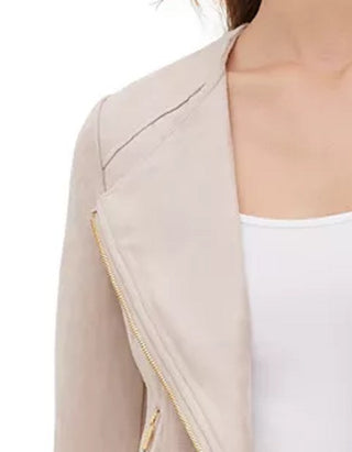 Calvin Klein Women's Faux-Suede Jacket Brown Size Small