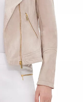 Calvin Klein Women's Faux-Suede Jacket Brown Size Small