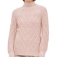 Calvin Klein Women's Popcorn Knit Mock Neck Sweater Pink Size X-Large