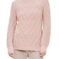 Calvin Klein Women's Popcorn Knit Mock Neck Sweater Pink Size X-Large