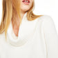 Calvin Klein Women's Striped Turtleneck Sweater Brown Size Large