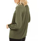 Michael Kors Women's Ruffled Long Sleeve V Neck Top Green Size Small