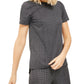 Michael Kors Women's Black Check Short Sleeve Crew Neck Top Silver Size Large