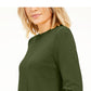 Michael Kors Women's Long Sleeve Crew Neck Top All Green Size Large