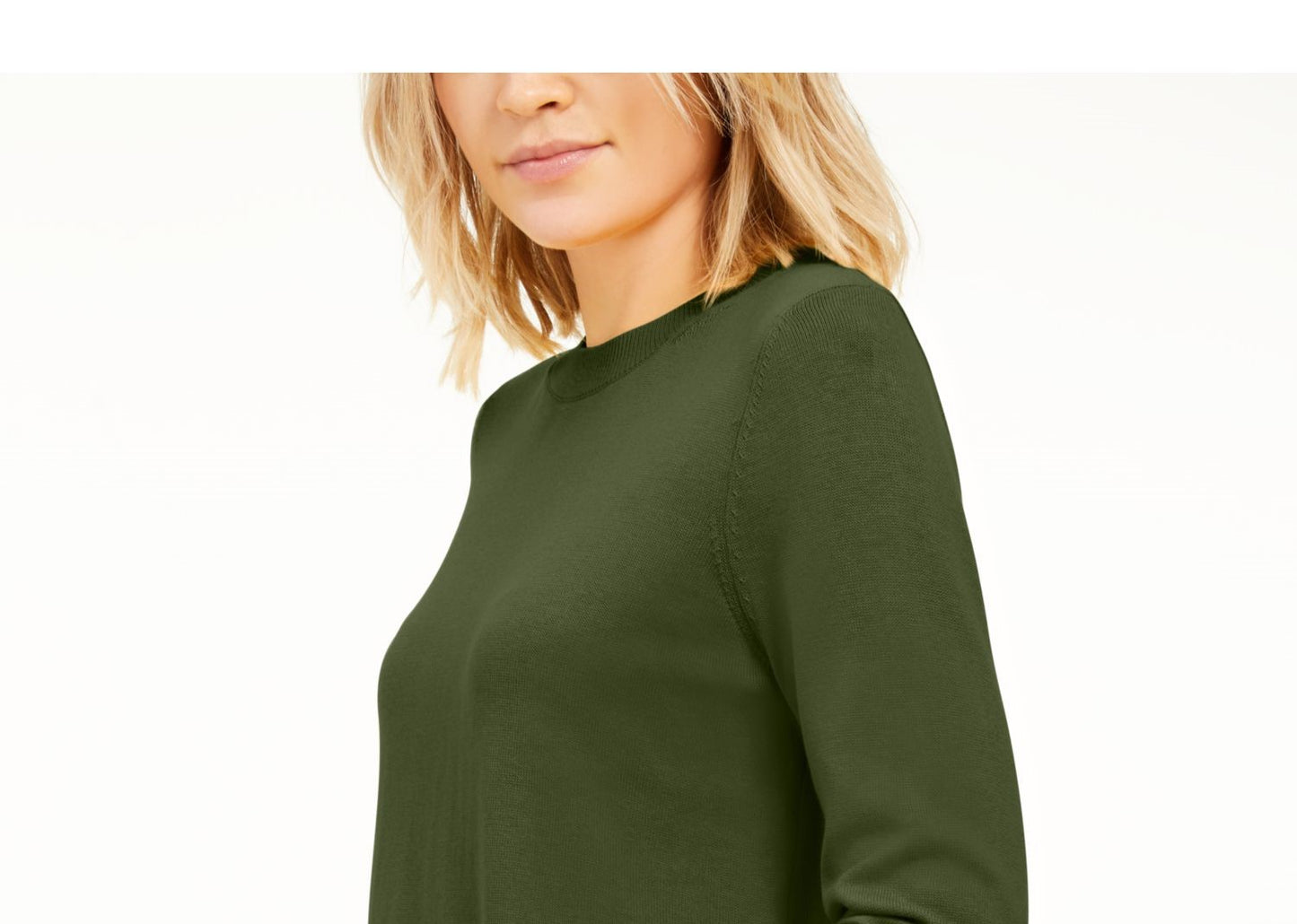 Michael Kors Women's Long Sleeve Crew Neck Top All Green Size Large