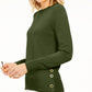 Michael Kors Women's Long Sleeve Crew Neck Top Green Size X-Large