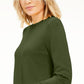 Michael Kors Women's Long Sleeve Crew Neck Top Green Size X-Large