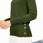 Michael Kors Women's Long Sleeve Crew Neck Top Green Size X-Large
