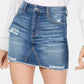Tinseltown Junior's Ripped Denim Mini Skirt Blue Size 3