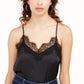 Love Fire Juniors' Lace-Trim Camisole Black Size Large
