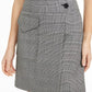 Calvin Klein Women's X-Fit Slim Fit Plaid Faux Wrap Skirt Charcoal Size 2