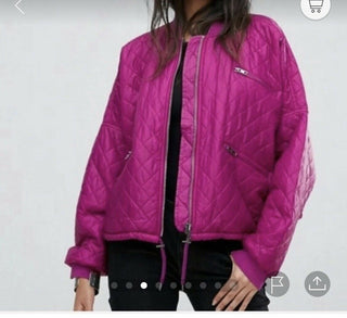 Free People Women's Mixed Signals Jacket Size Purple Size Medium