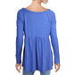 Free People Women's Knit Top Purple Small Oversized Babydoll - All Navy Size Small