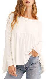 Free People Women's Forever Your Girl Drape Tee White Size Small