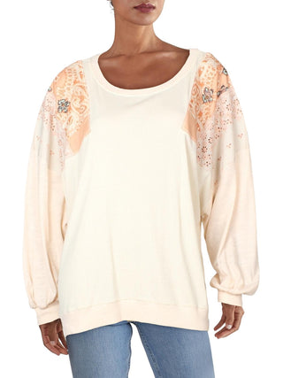 Free People Women's Feelin' It Patch Shirt Coral Orange Size Small