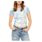Free People Women's Bright Eyes Tie Dye Tee Blue Size X-Small