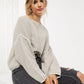 Free People Women's Bardot Sweater Grey Size Large