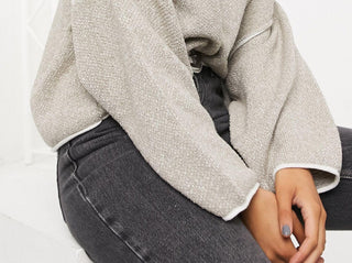 Free People Women's Bardot Sweater Grey Size Large