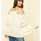 Free People Women's Talia Embroidered Blouse White Size X-Small