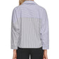 DKNY Women's Cotton Striped Wrap Top White Size Large