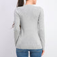 DKNY Women's Metallic-Threaded Embellished Sweater Silver Size X-Large
