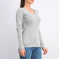 DKNY Women's Metallic-Threaded Embellished Sweater Silver Size X-Large