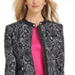 DKNY Women's Snake-Embossed Faux-Leather-Trim Jacket Gray Size 4