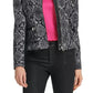 DKNY Women's Snake-Embossed Faux-Leather-Trim Jacket Gray Size 4