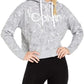 Calvin Klein Women's Performance Cobra-Print Fleece Hoodie Gray Size Extra Large