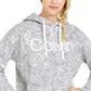 Calvin Klein Women's Performance Cobra-Print Fleece Hoodie Gray Size Extra Large