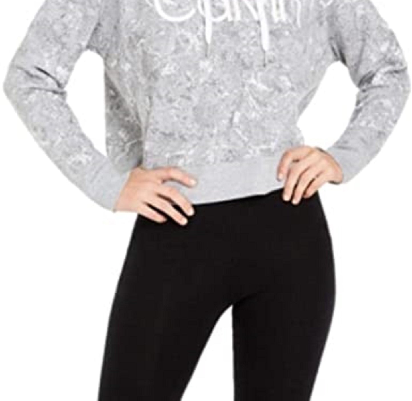Calvin Klein Women's Performance Cobra-Print Fleece Hoodie Gray Size Extra Large