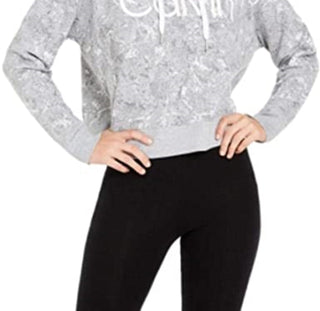 Calvin Klein Women's Performance Cobra-Print Fleece Hoodie Gray Size Extra Large